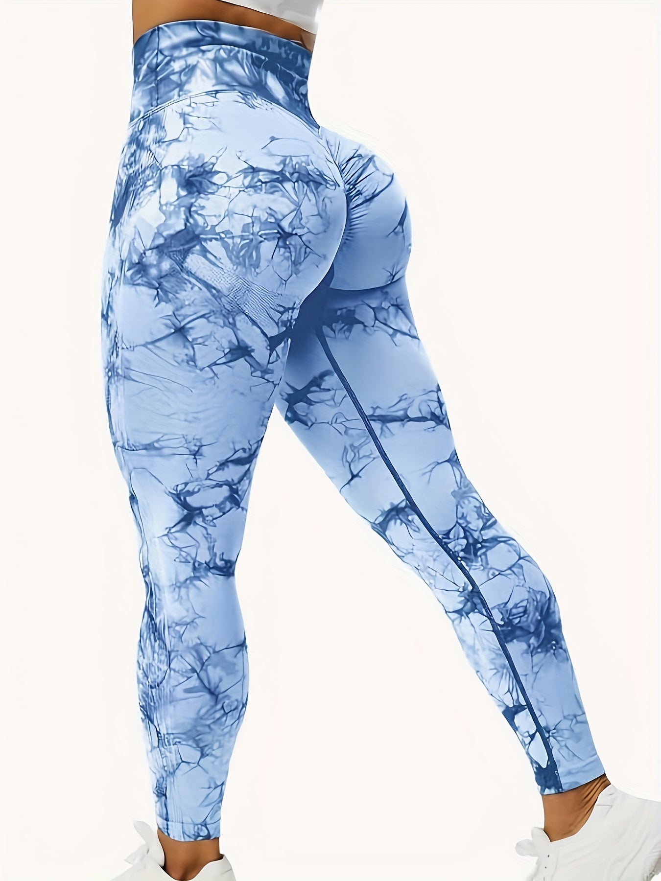 High Waisted Seamless Women's Tie-Dye Scrunch Leggings – Workout Yoga Pants