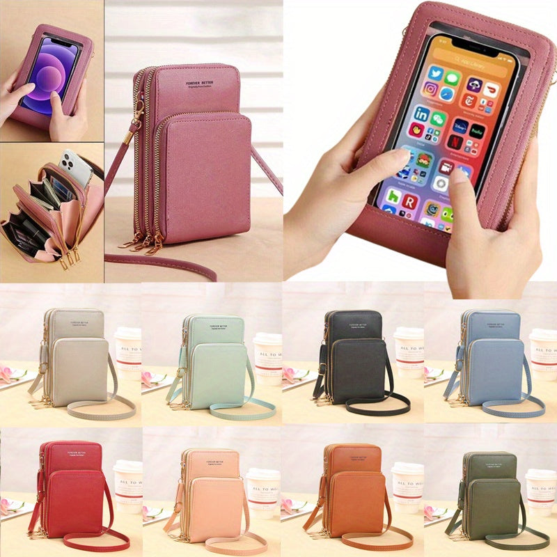 Women’s Crossbody Bag Phone Purse Messenger Bag - RFID Blocking Wallet with Touch Screen Functionality