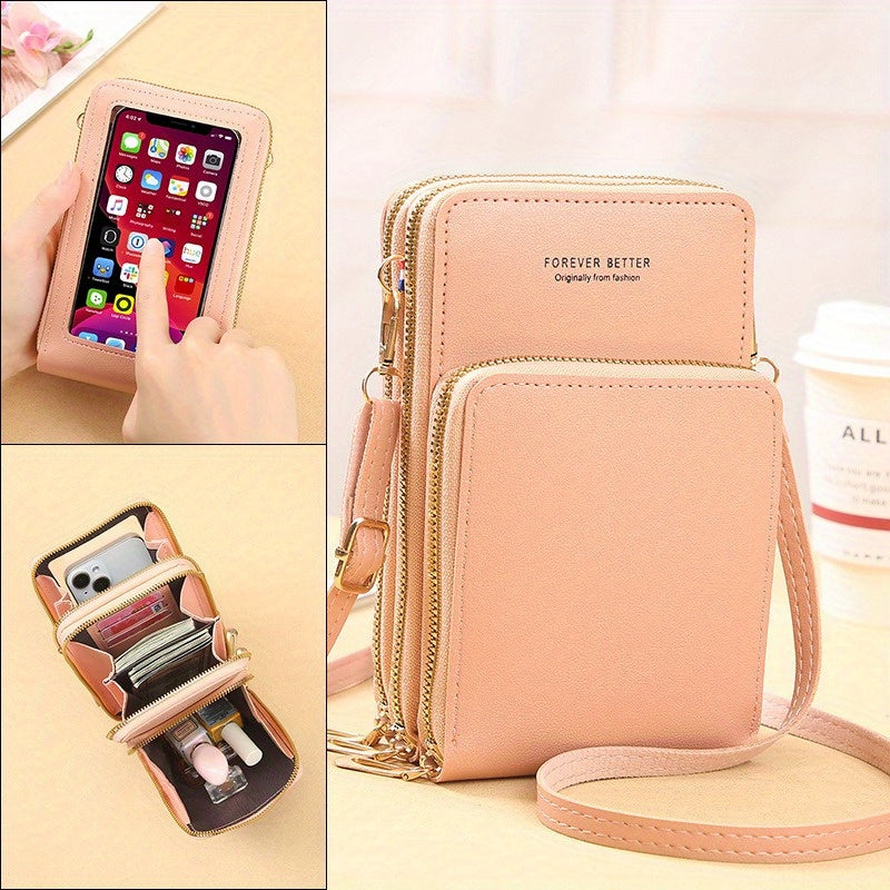 Women’s Crossbody Bag Phone Purse Messenger Bag - RFID Blocking Wallet with Touch Screen Functionality