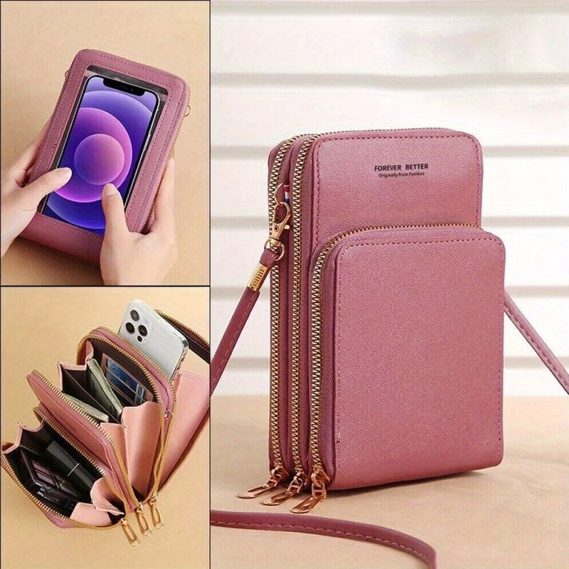 Women’s Crossbody Bag Phone Purse Messenger Bag - RFID Blocking Wallet with Touch Screen Functionality