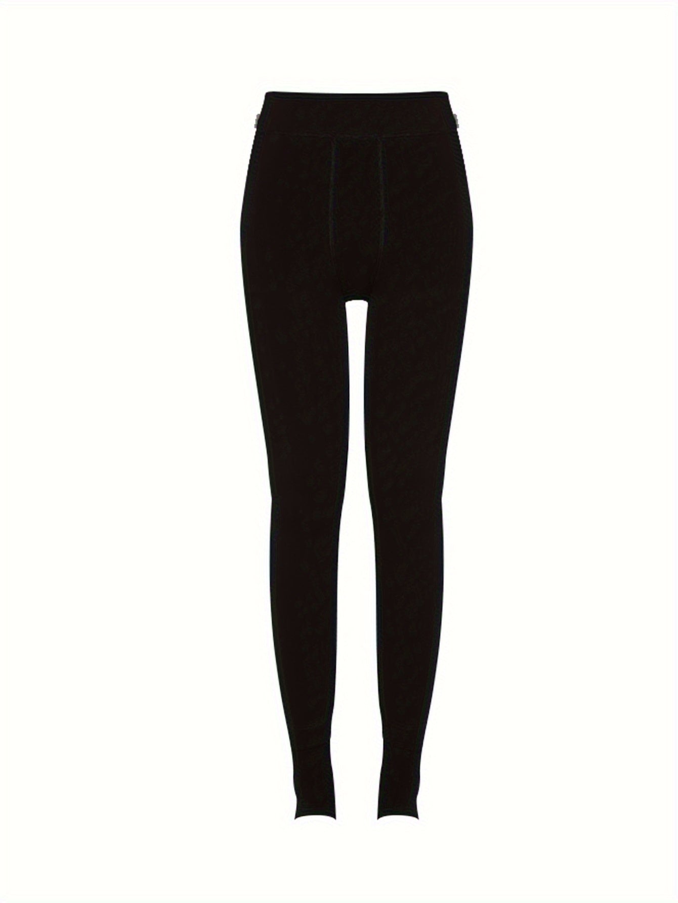 2pcs Elegant High-Waist Fleece-Lined Thermal Leggings for Women - Warm, Perfect for Winter