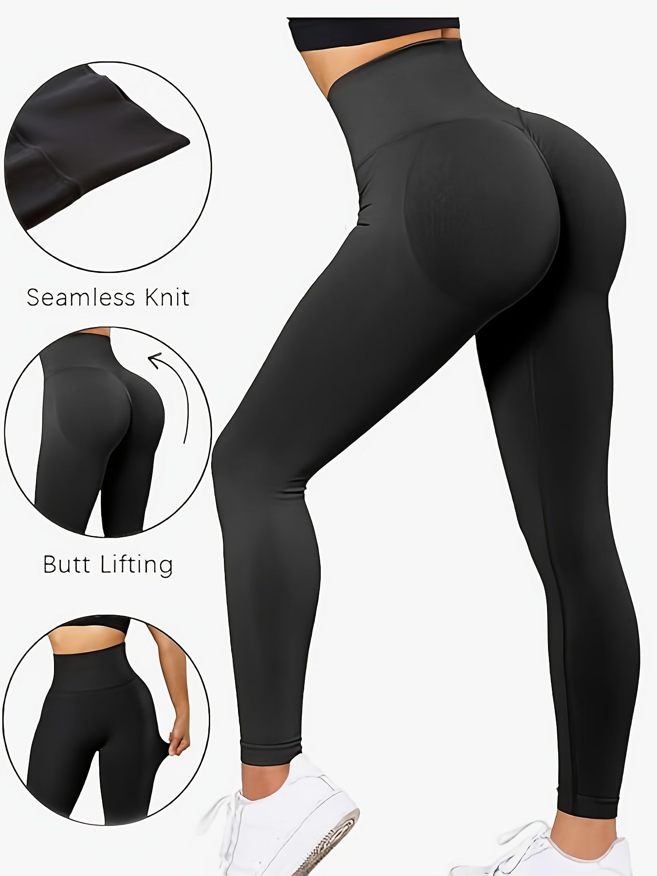 High Waisted Seamless Leggings for Women: Scrunch Design Workout Yoga Pants for Fall & Winter