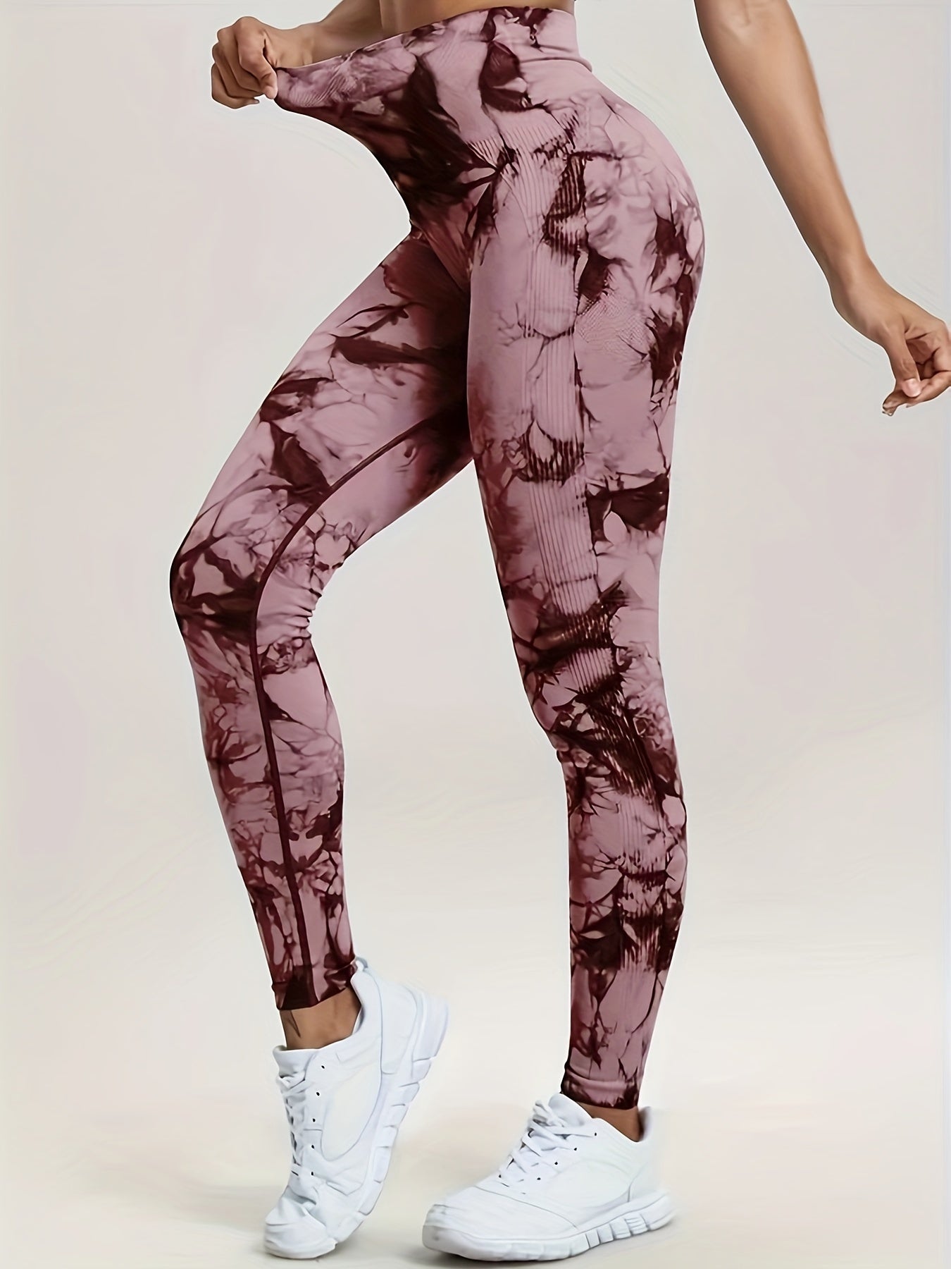 High Waisted Seamless Women's Tie-Dye Scrunch Leggings – Workout Yoga Pants