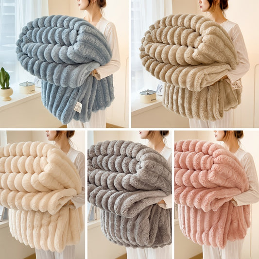 Luxury Faux Rabbit Fur Throw Blanket