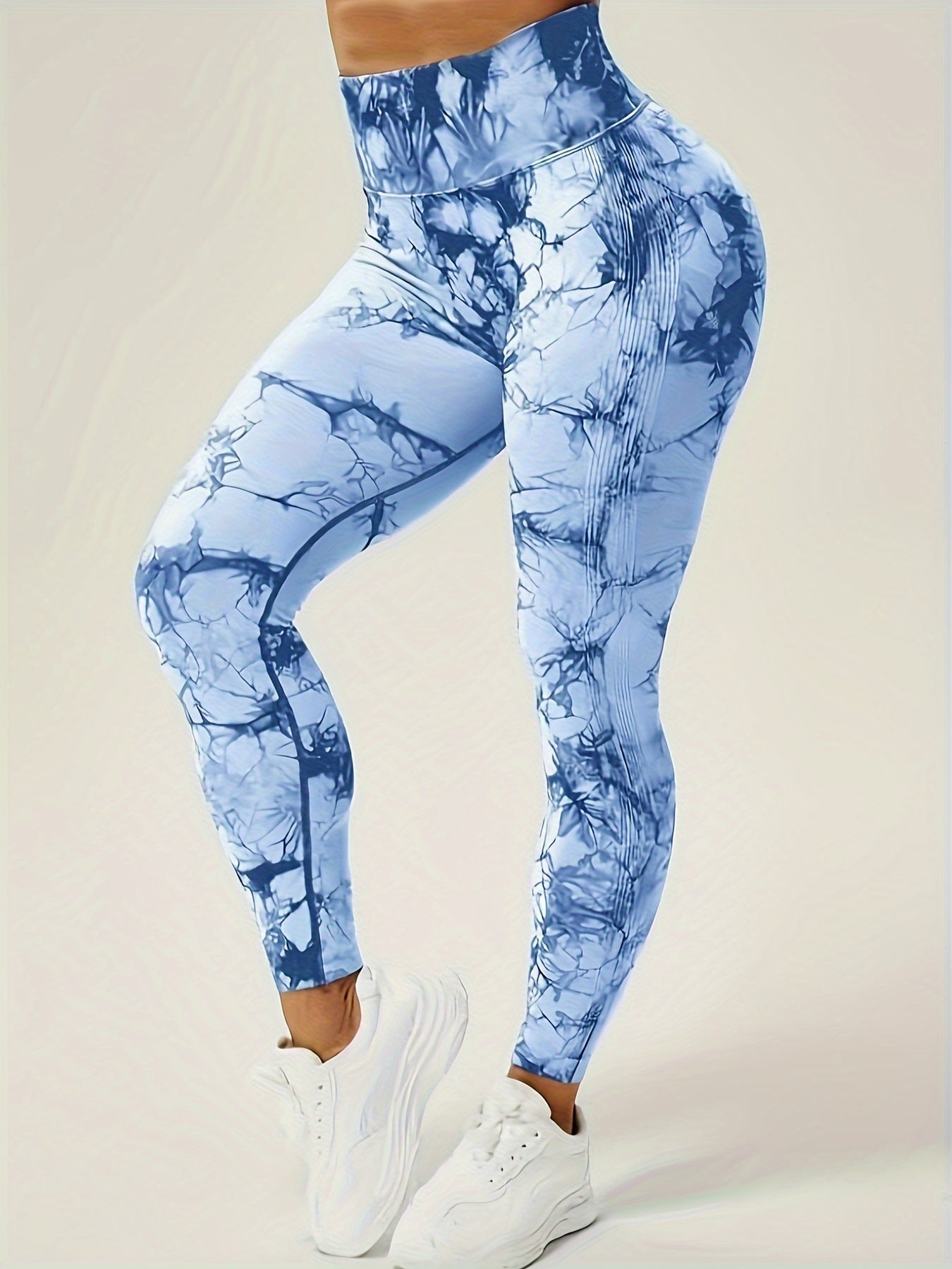 High Waisted Seamless Women's Tie-Dye Scrunch Leggings – Workout Yoga Pants