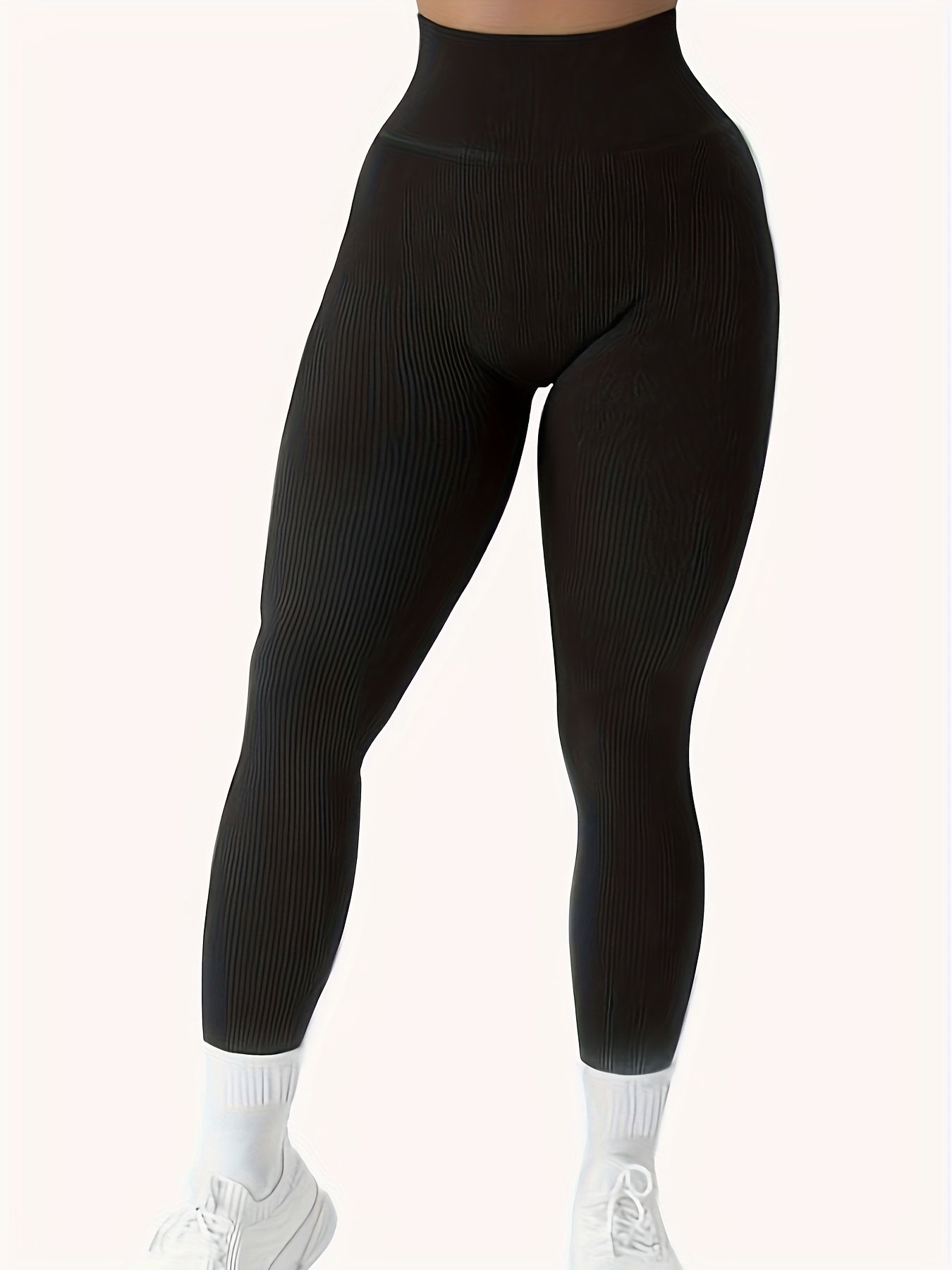 Leggings for Women: Ribbed, Non-Sheer Sports and Yoga Pants - All-Season High-Stretch Polyamide Shape-Enhancing