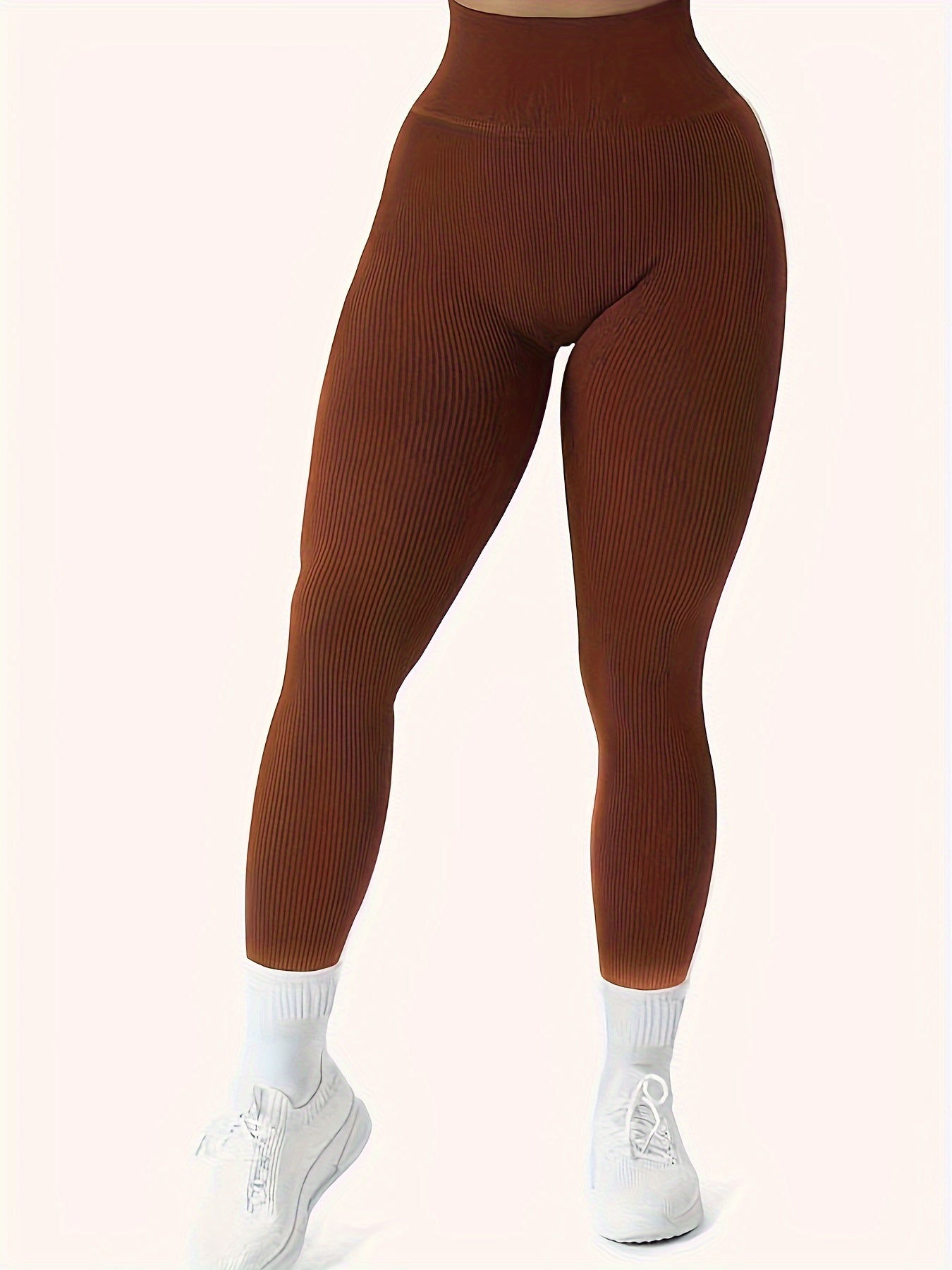 Leggings for Women: Ribbed, Non-Sheer Sports and Yoga Pants - All-Season High-Stretch Polyamide Shape-Enhancing