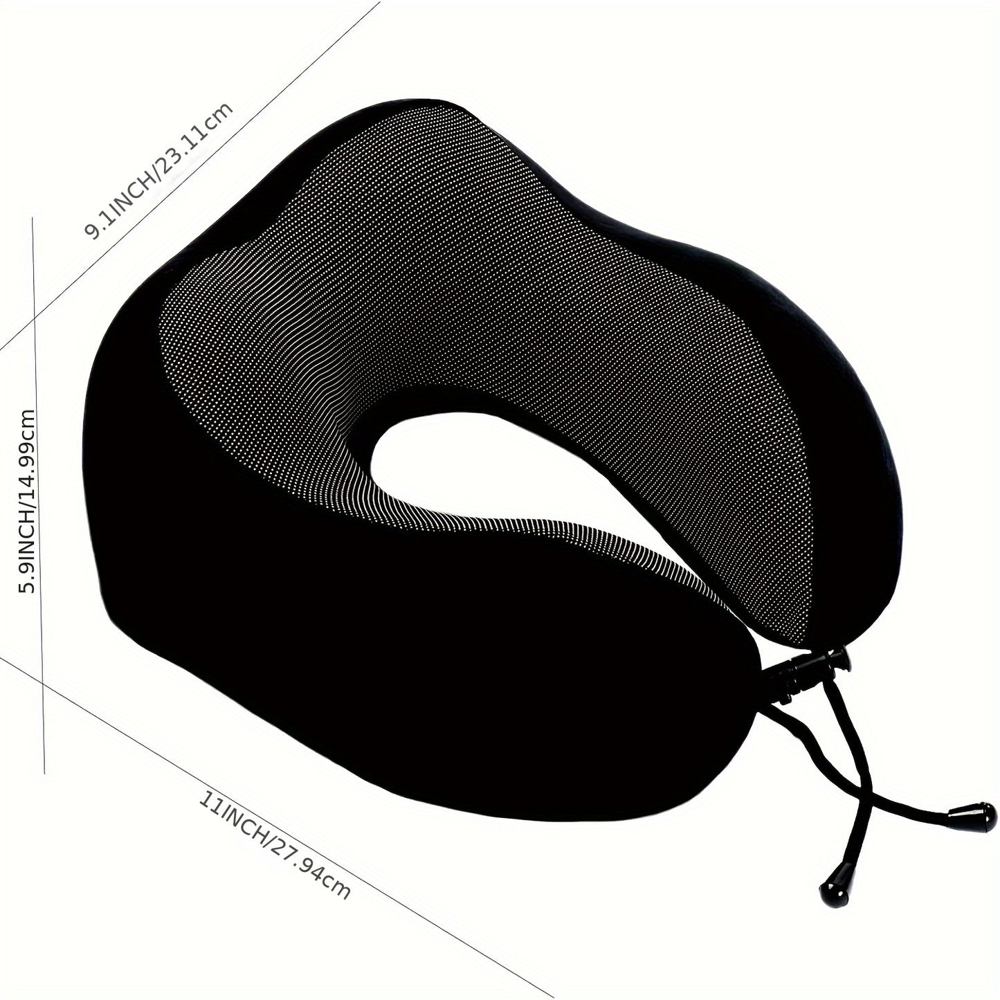 Memory Foam Travel Neck Pillow – 360° Head Support, Hypoallergenic, Comfortable for Airplane, Car, Train, and Bus Travel, Portable with Storage Bag