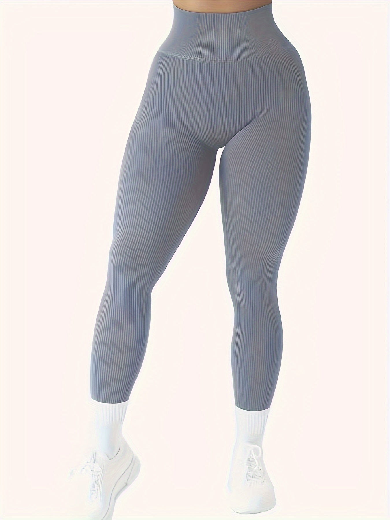 Leggings for Women: Ribbed, Non-Sheer Sports and Yoga Pants - All-Season High-Stretch Polyamide Shape-Enhancing