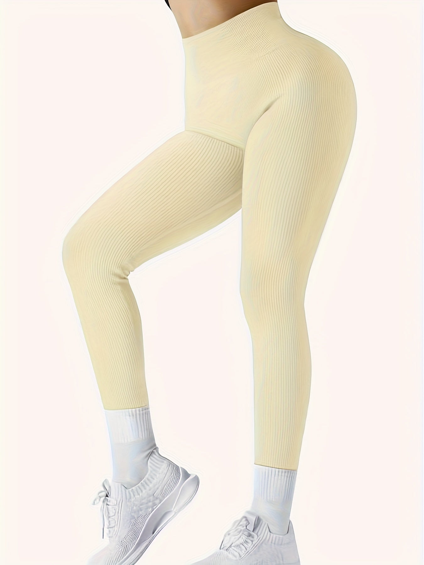 Leggings for Women: Ribbed, Non-Sheer Sports and Yoga Pants - All-Season High-Stretch Polyamide Shape-Enhancing