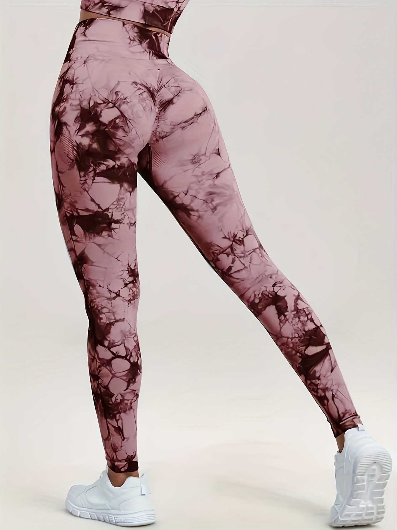 High Waisted Seamless Women's Tie-Dye Scrunch Leggings – Workout Yoga Pants