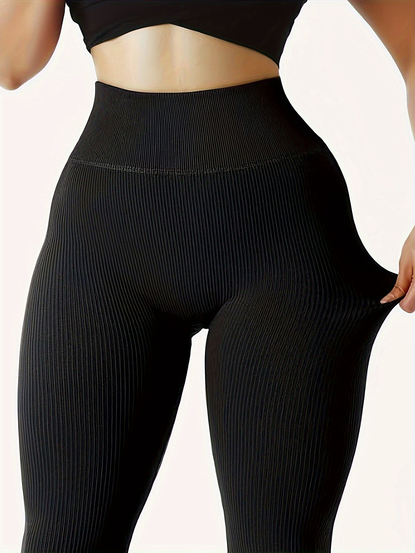 Leggings for Women: Ribbed, Non-Sheer Sports and Yoga Pants - All-Season High-Stretch Polyamide Shape-Enhancing