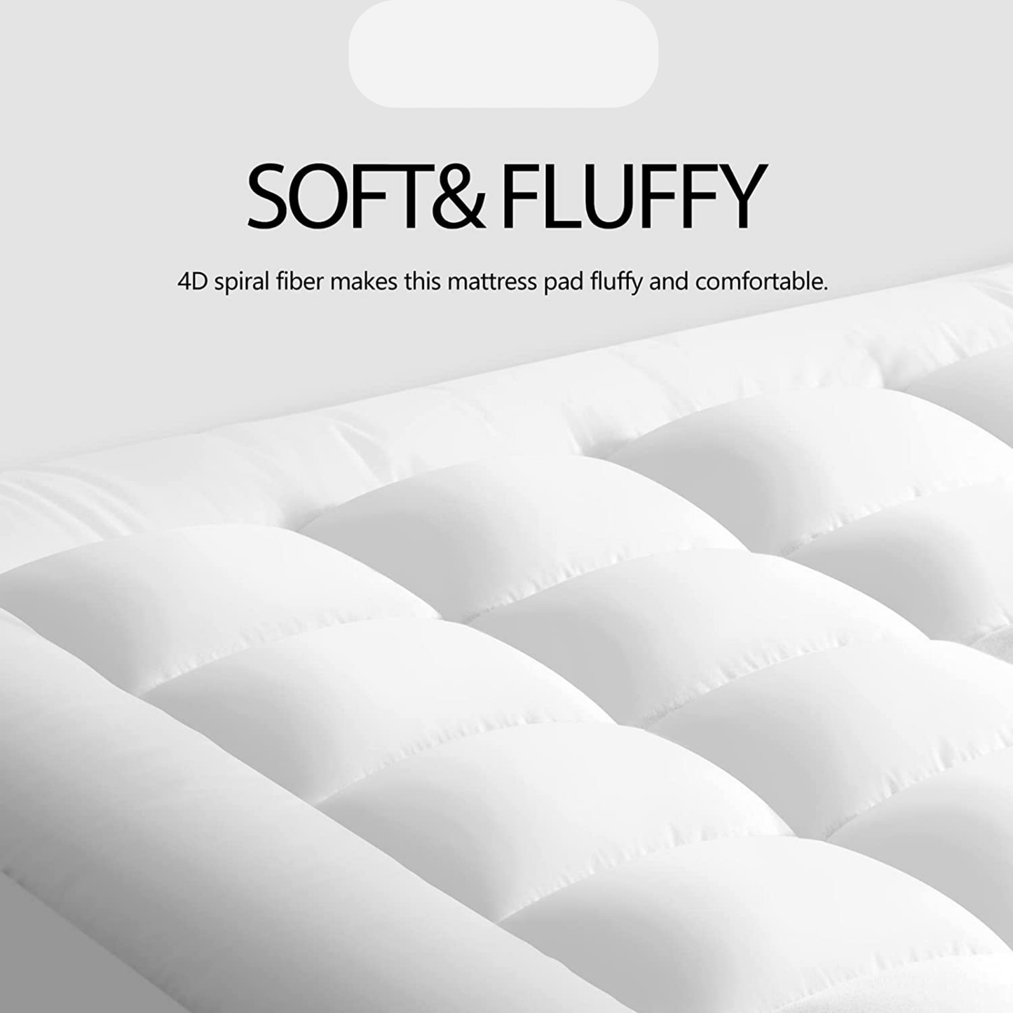 4-Inch Microfibre Mattress Topper - 1100 GSM Super Soft & Fluffy, Hypoallergenic Hand-Filled Box-Stitched, for Single, Double, King, and Super King Sizes