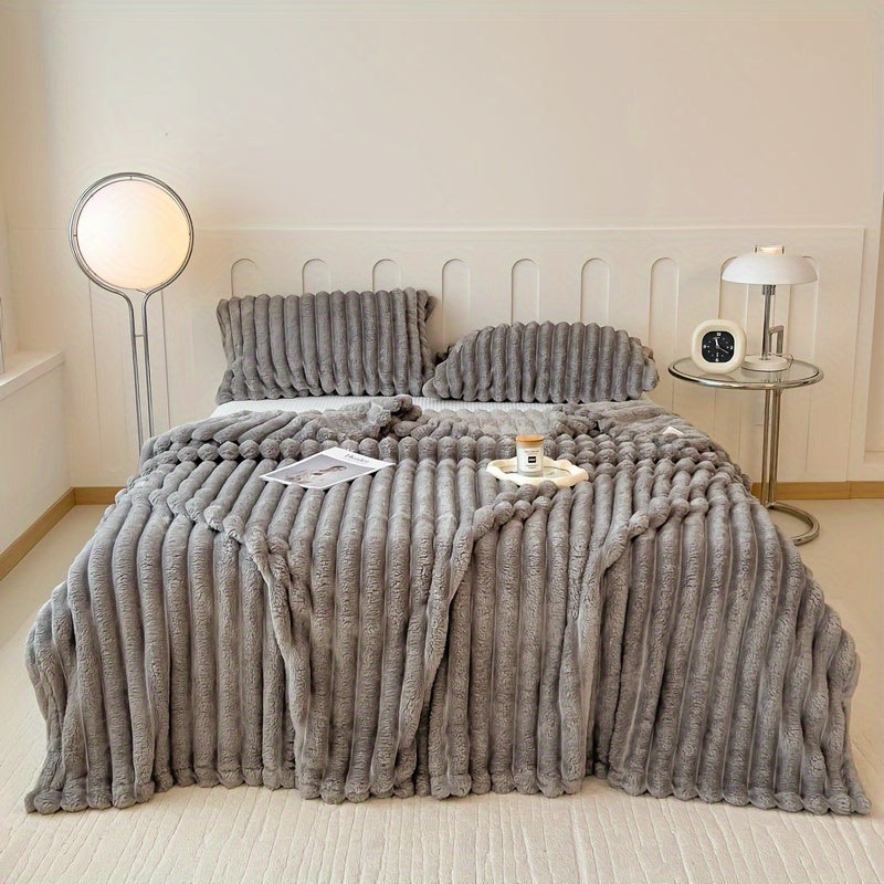 Luxury Faux Rabbit Fur Throw Blanket