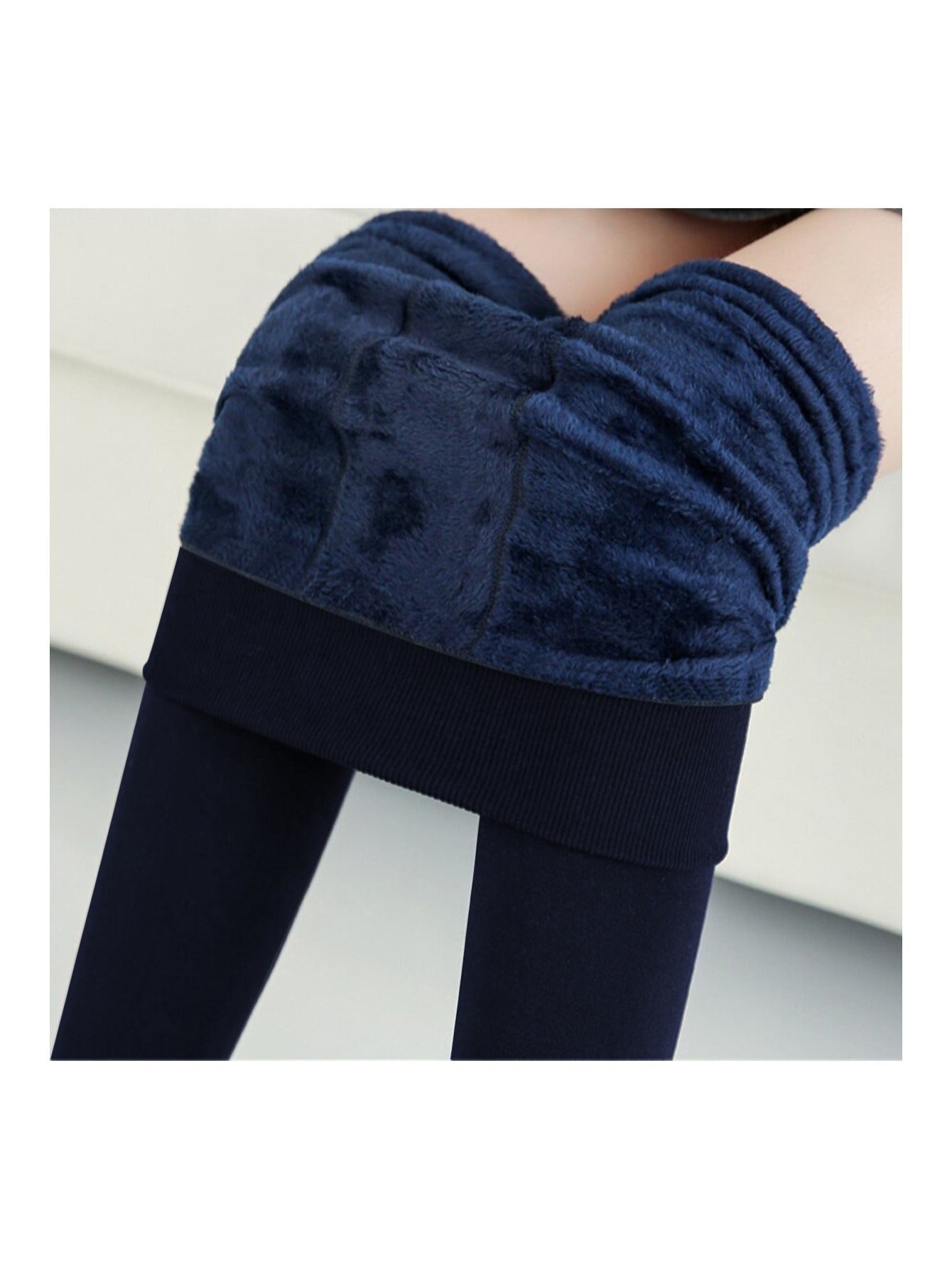 Thermal Winter Fleece Lined Leggings for Women, High Waist Tummy Control, Warm Pearl Velvet Slim Fit Pants