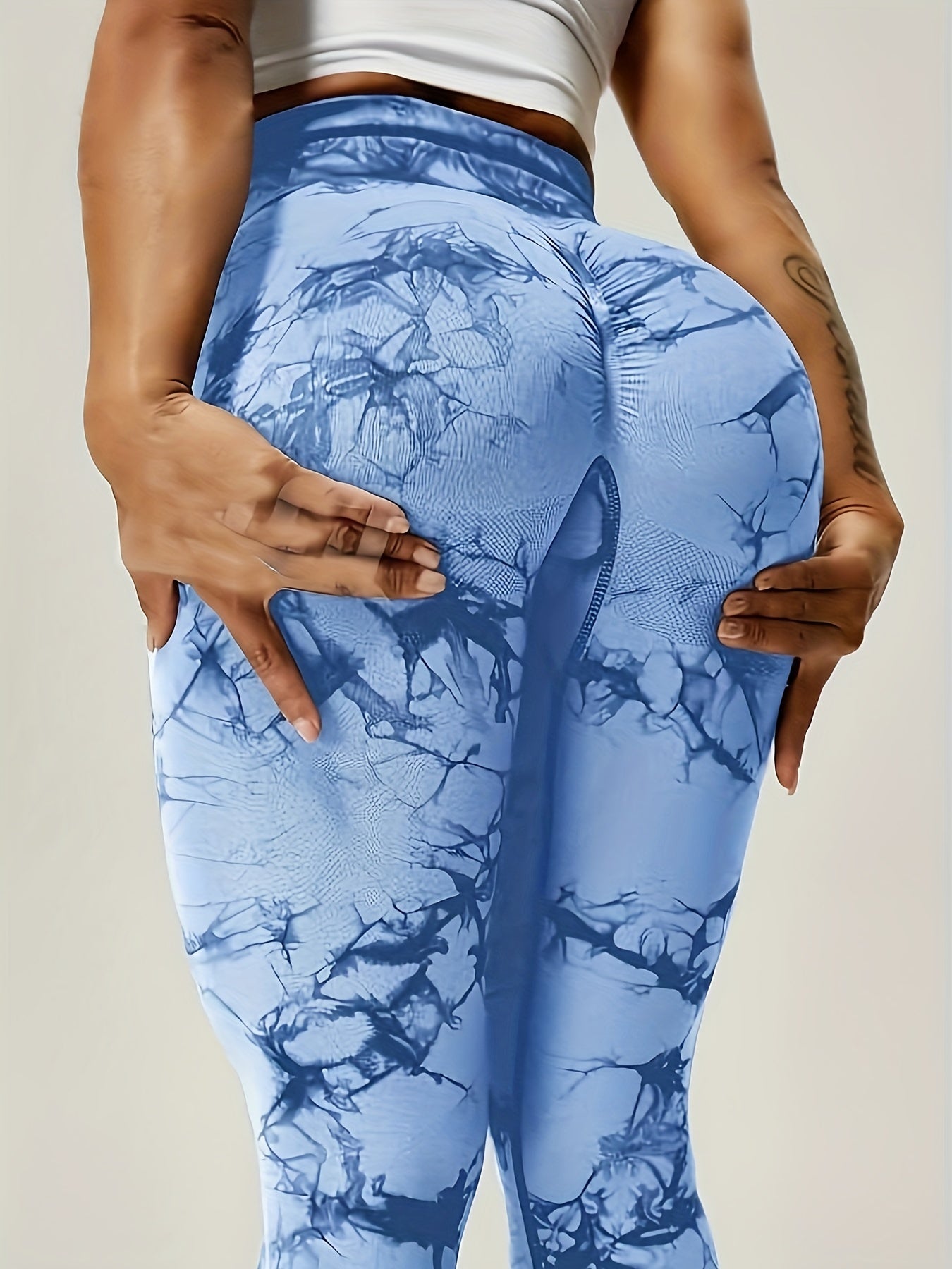 High Waisted Seamless Women's Tie-Dye Scrunch Leggings – Workout Yoga Pants