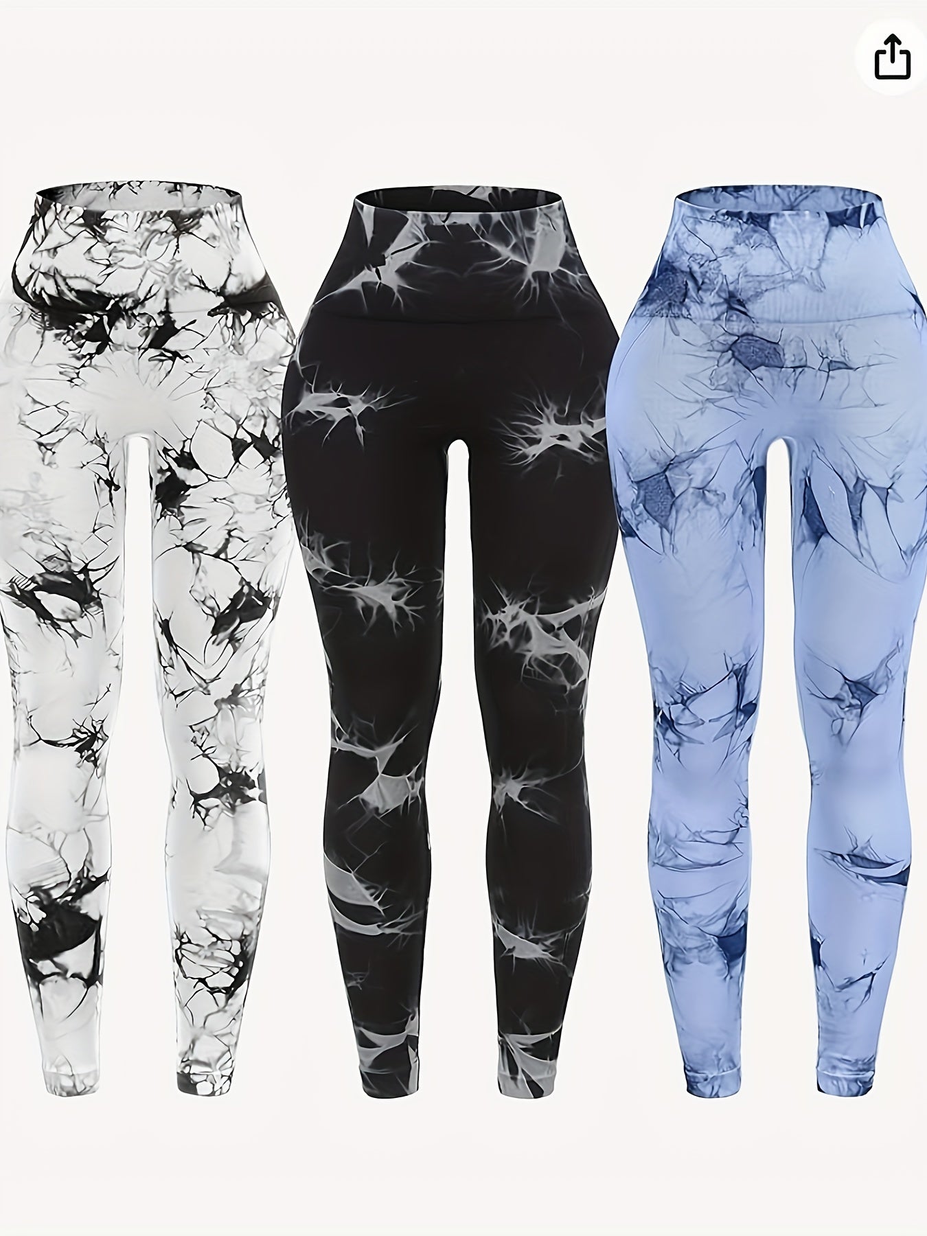 3 Pack High Stretch Tie Dye Seamless High Waisted Workout Leggings for Women - Fashion-Forward Activewear for Yoga, Running & Fitness