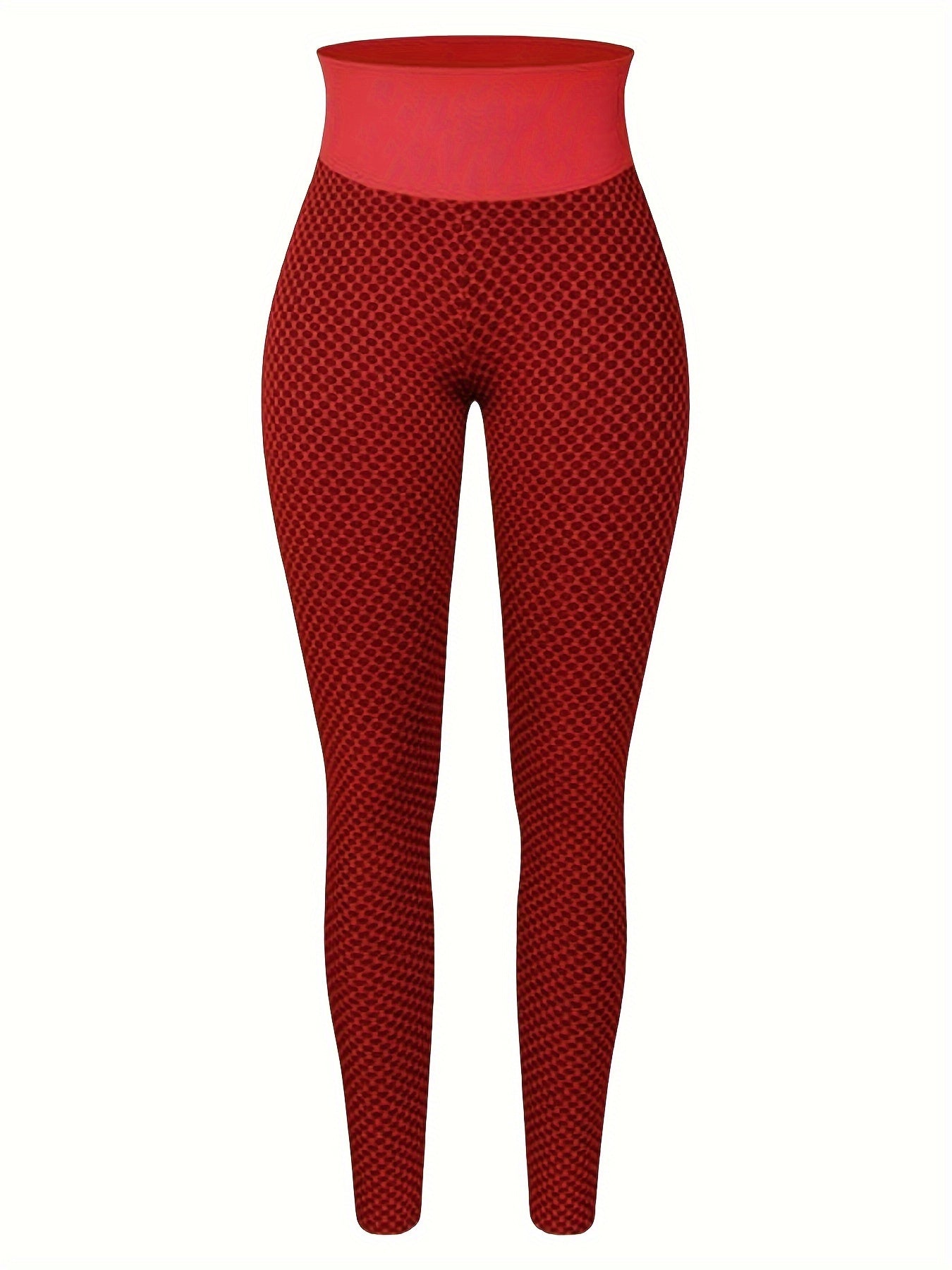 Gym Leggings for Women, Tummy Control Textured Yoga Pants, Cropped Fitness Tights